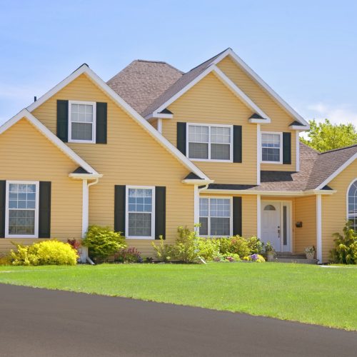 Brand new contemporary family home on a beautiful sunny summer's day.